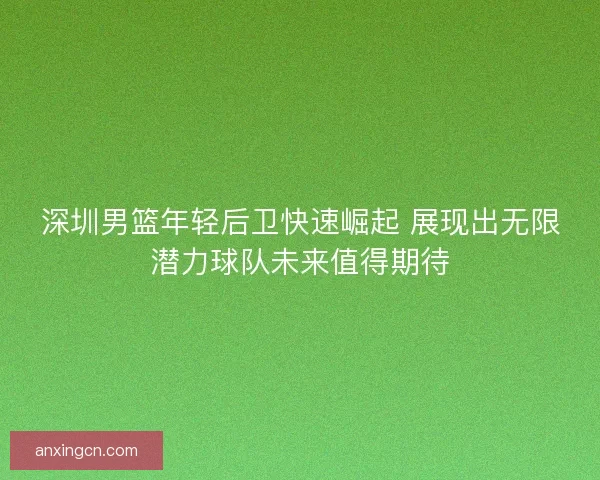深圳男篮年轻后卫快速崛起 展现出无限潜力球队未来值得期待