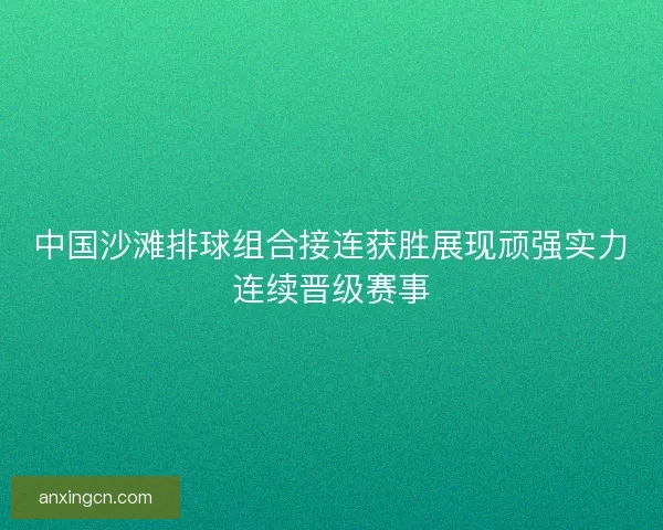 中国沙滩排球组合接连获胜展现顽强实力连续晋级赛事